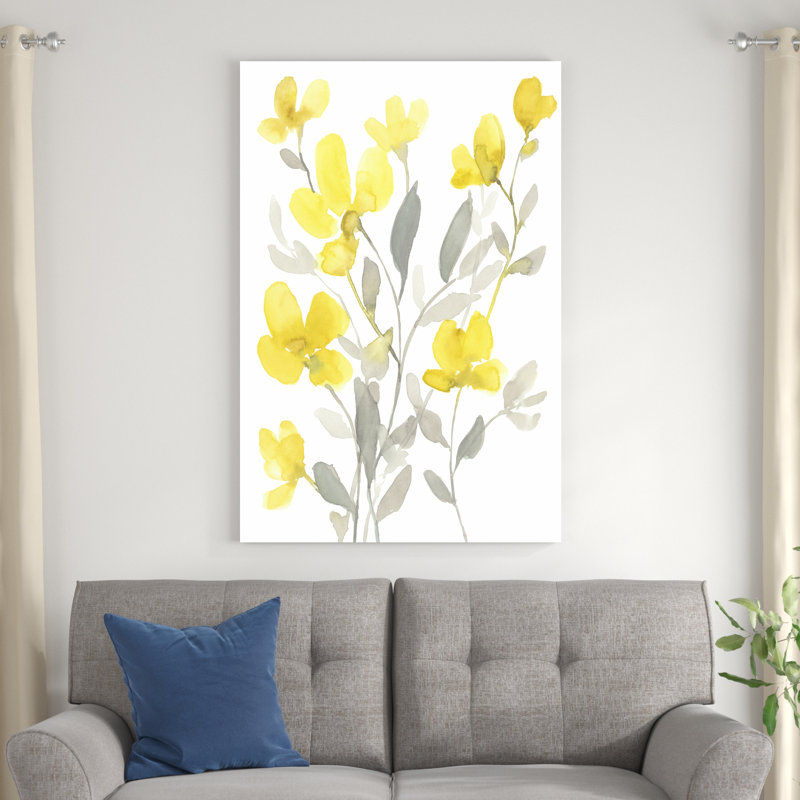 Jardin jaune et gris I, H 48 po x l 32 po x P 1,25 po