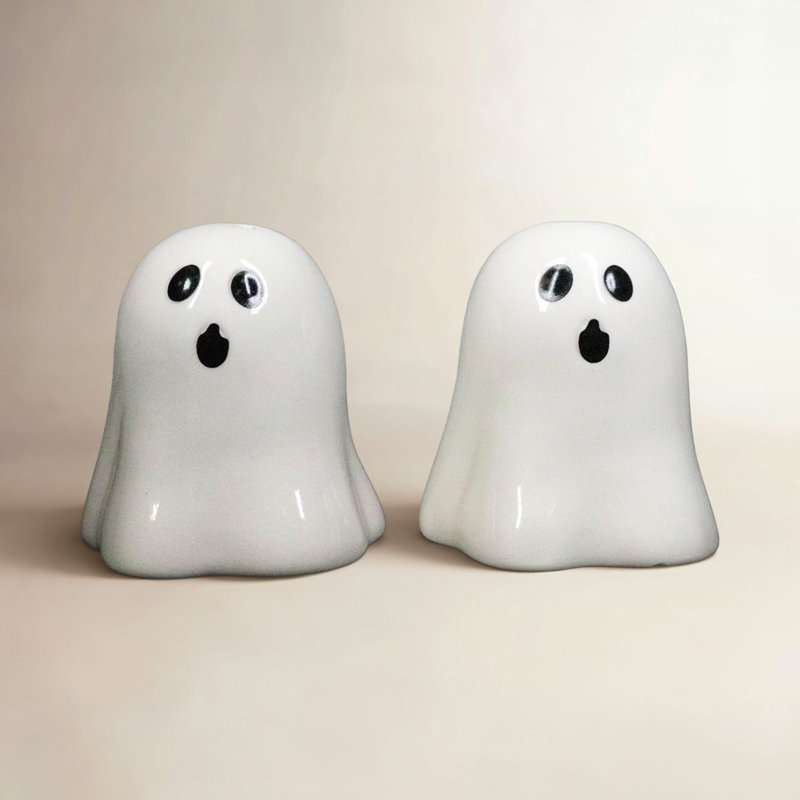 Ensemble de salières et poivrières en céramique Halloween Spooky White