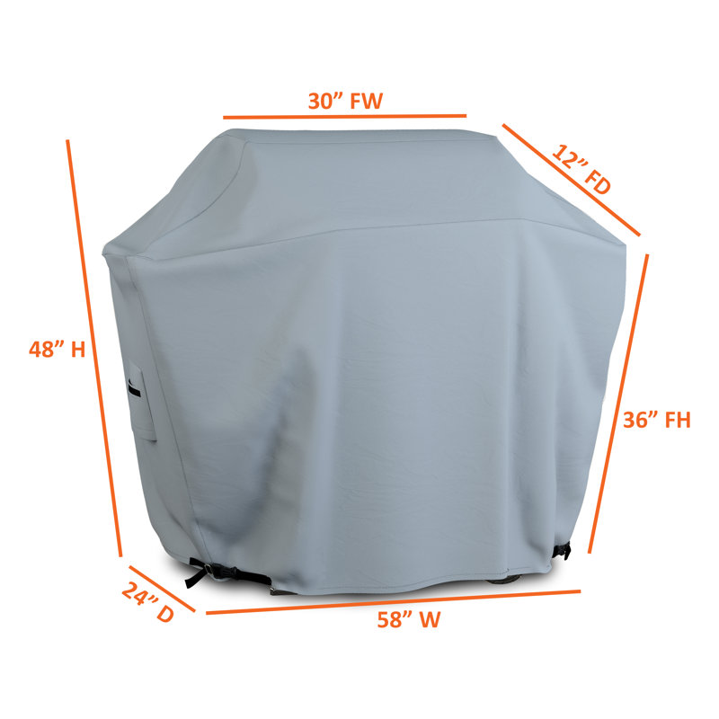 Blue Elephant Grill Cover, Grey, 18 Oz, 26 x 24 x 50