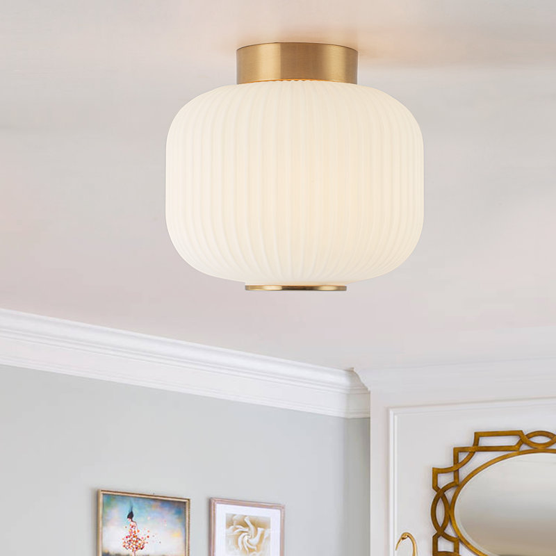 Glass Flush Mount, Gold