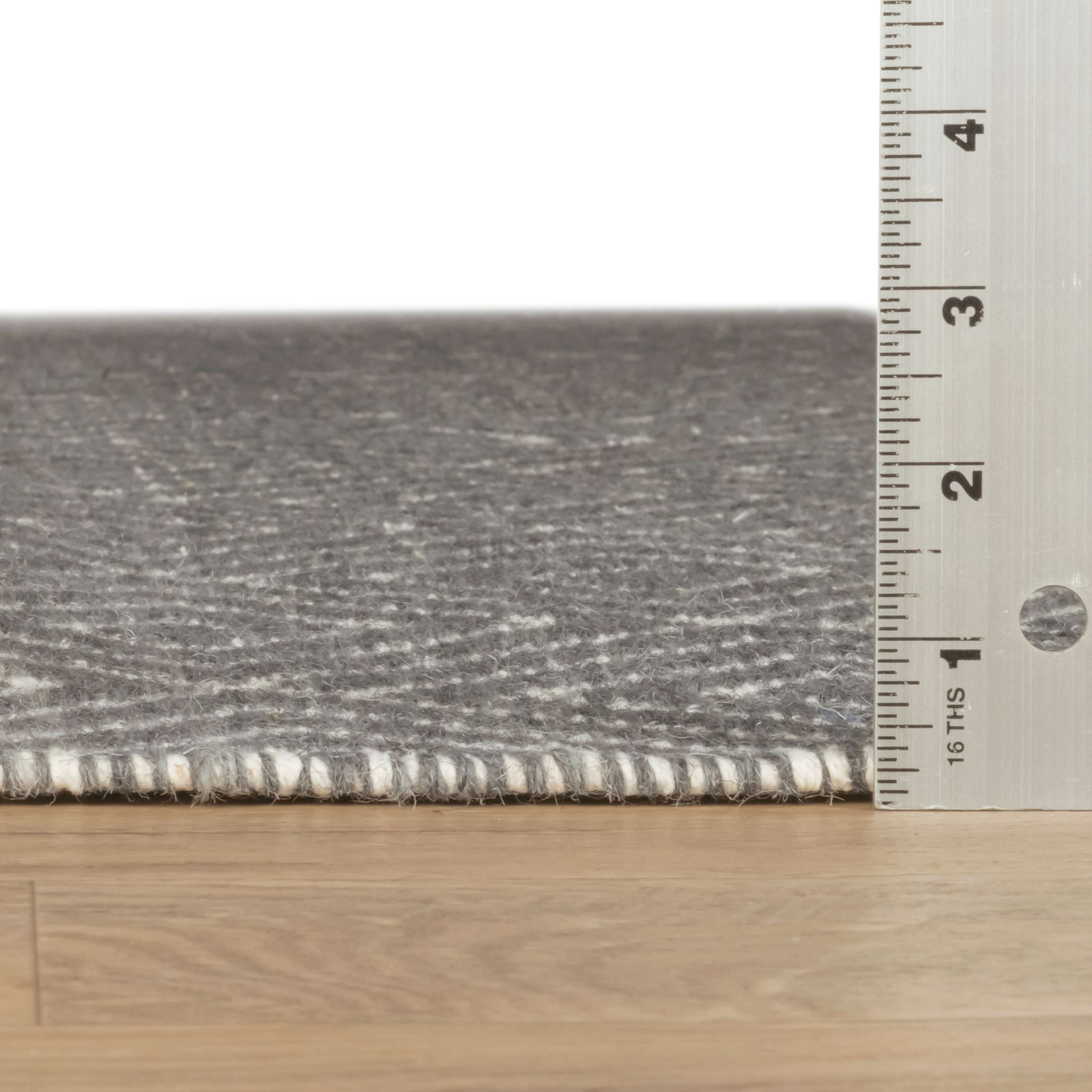 Grey Ivory Hand-Woven Geometric Wool Rug, Runner 2'6" x 8'