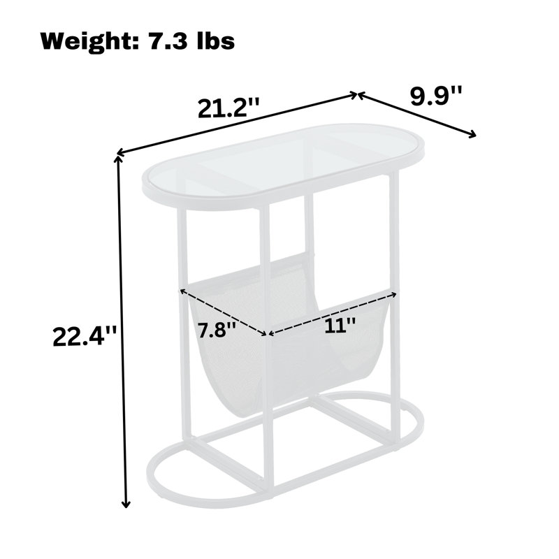 Table de bout Tiyler, Noir transparent