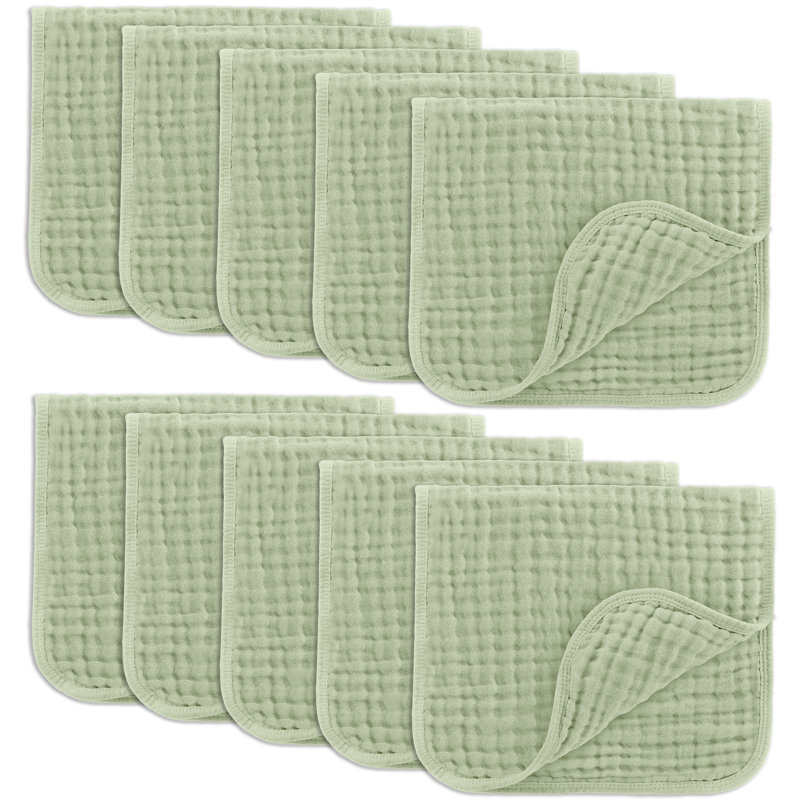 Comfy Cubs Muslin Burp Cloths 20" x 10"  - Large, 6-Layer, Ultra Absorbent 100% Cotton for Baby Spit-Up, Drool, and Messes