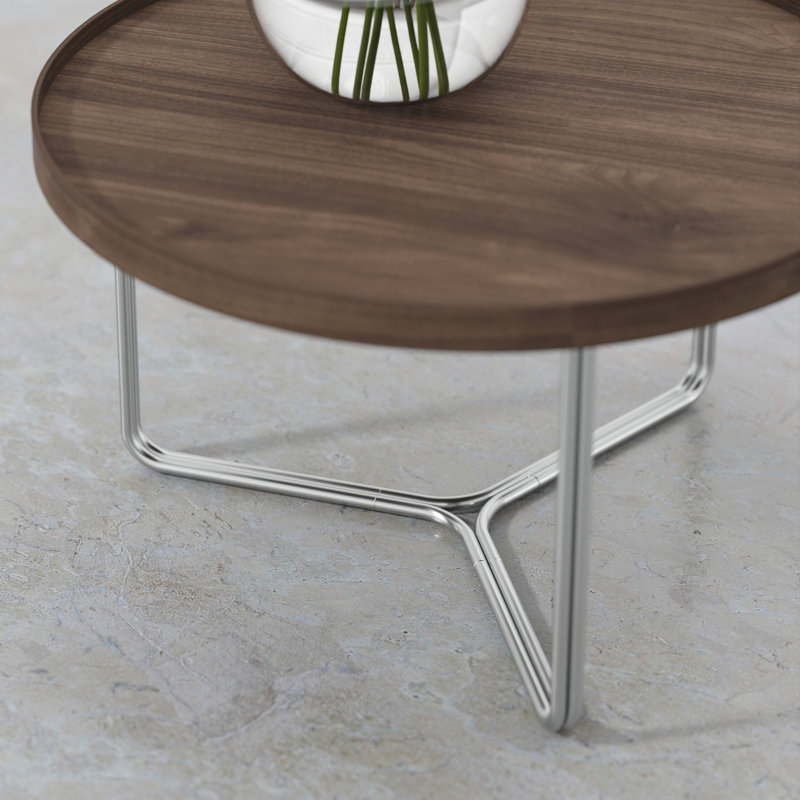 Cross Legs Coffee Table, Dark Brown Wood