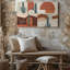 Canvas Create A Visually Striking Abstract Design Featuring Stylized Cacti Against Wall Art A Textured Background The Composition Is Canvas Wall Art-1553740357