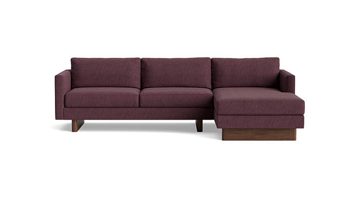Vintage Sofa with Chaise (105"), Chaise on Right, Performance Weave - Aubergine