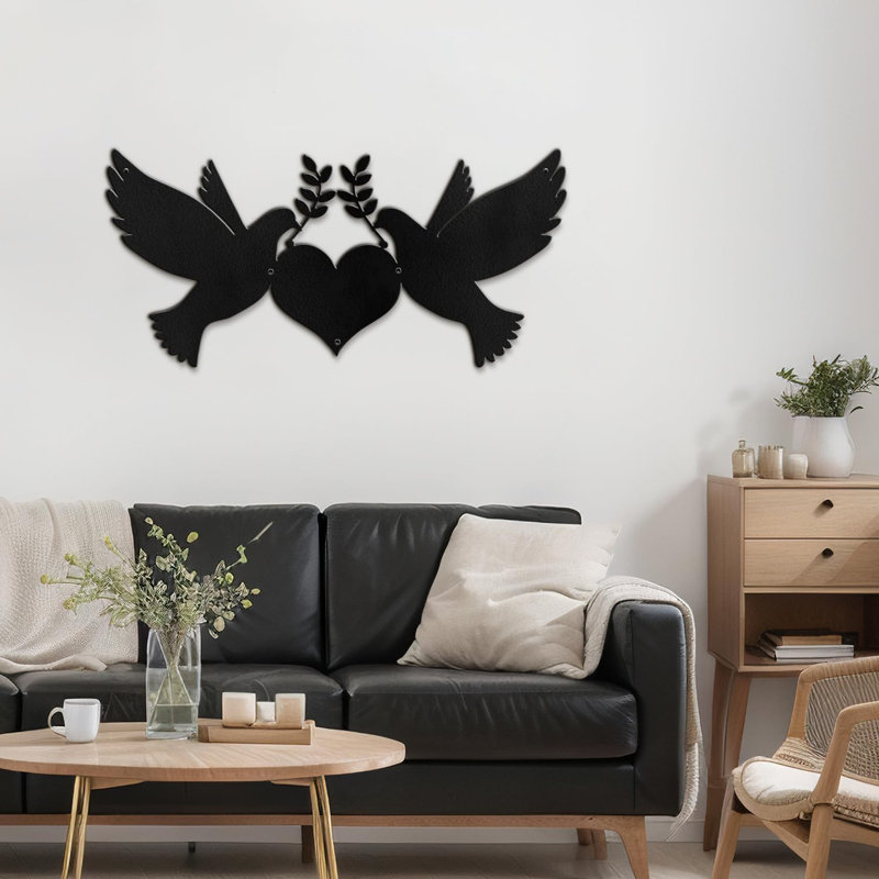 Wall Decor Metal, Black, 9" H x 18" W x 0.05" D