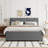 Size Upholstered Platform Bed With Brick Pattern Headboard, With XL Size Trundle And 2 Drawers, Linen Fabric,-1061109645