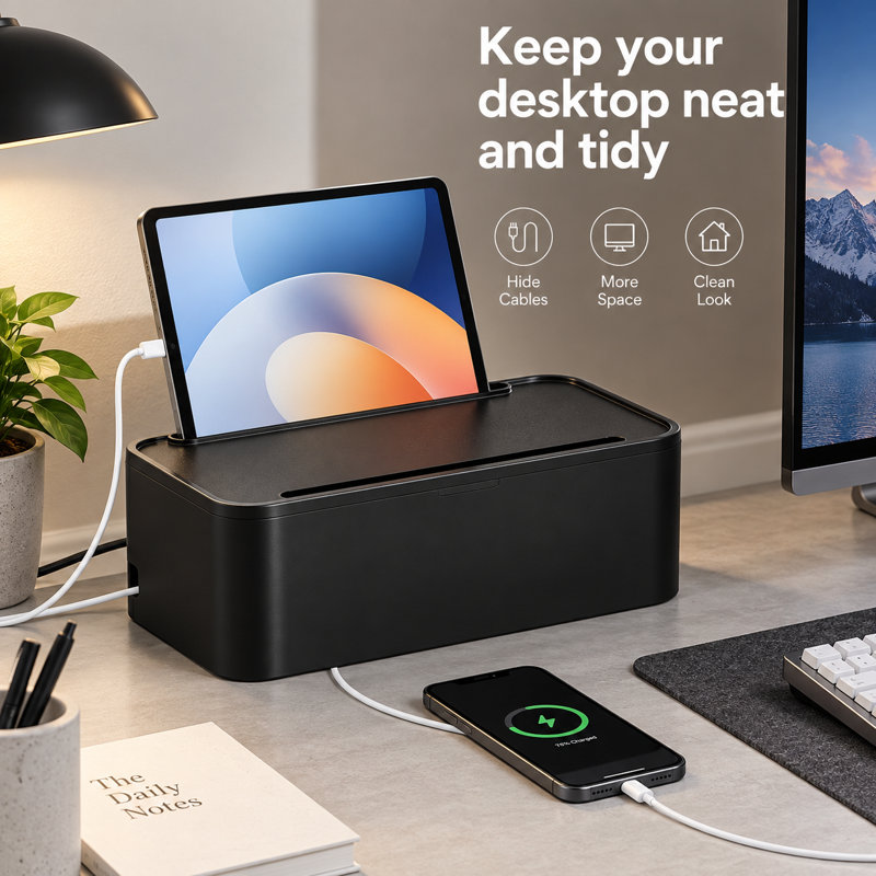 Power Strips with Cable Management Box