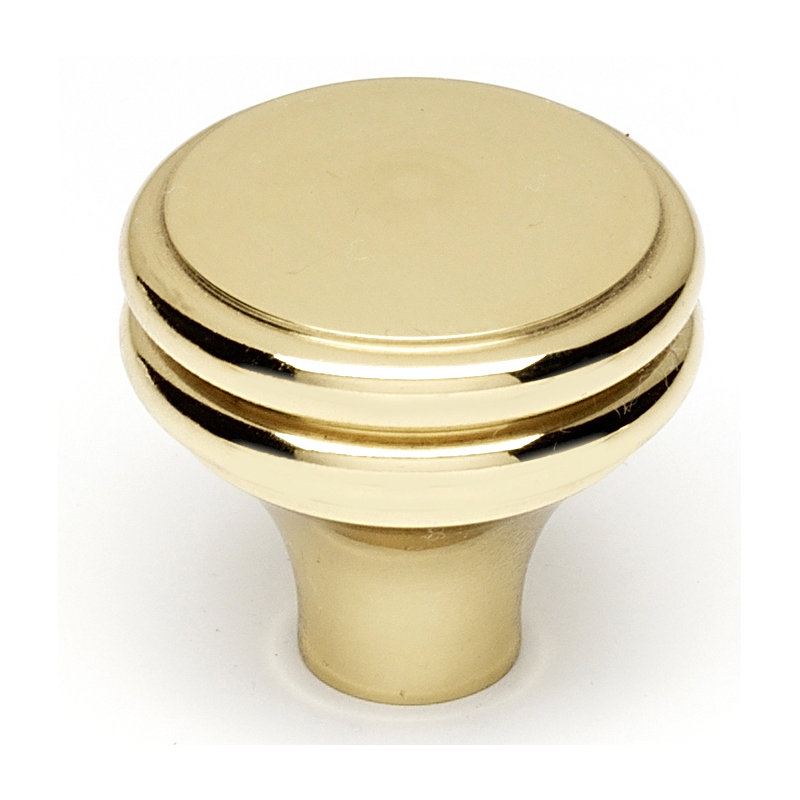 Mushroom Knob, Polished Brass