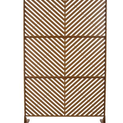 Panneaux de clôture 76 po 48 po - Métal, rouille brune - Pour terrasse, patio, balcon, pelouse, jardin extérieur et intérieur Ps113 H 76 po l Métal brun, pelouse