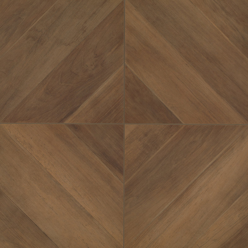 Antique 24" x 24" Porcelain Wood Look Floor Use Tile, Walnut
