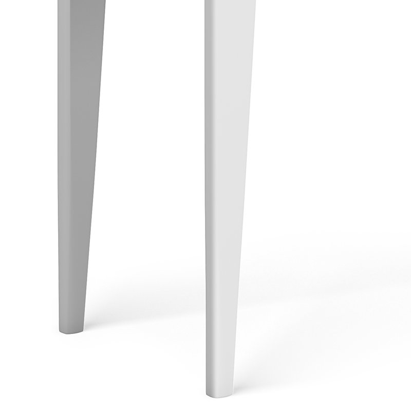 Harper 54"W Solid Hardwood Mid-Century Modern Storage Console Table with Drawers and Tapered Legs, White