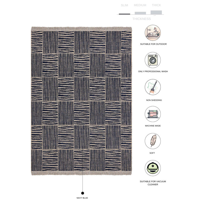 Dainel Striped Indoor Rug, Rectangle 4' x 5'11"