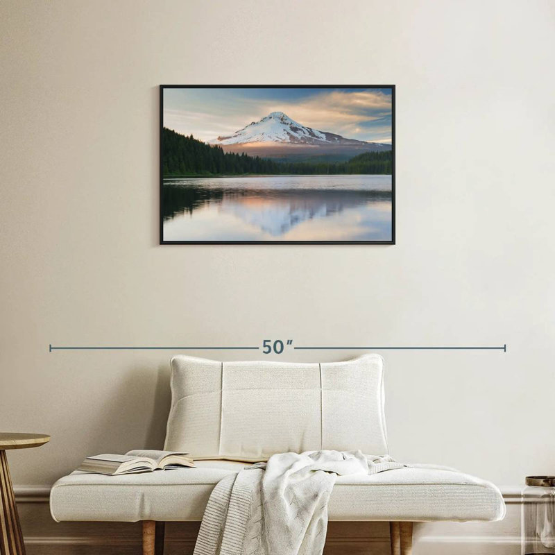 Mount Hood Panorama, Floating Frame Black, 31" X 21"