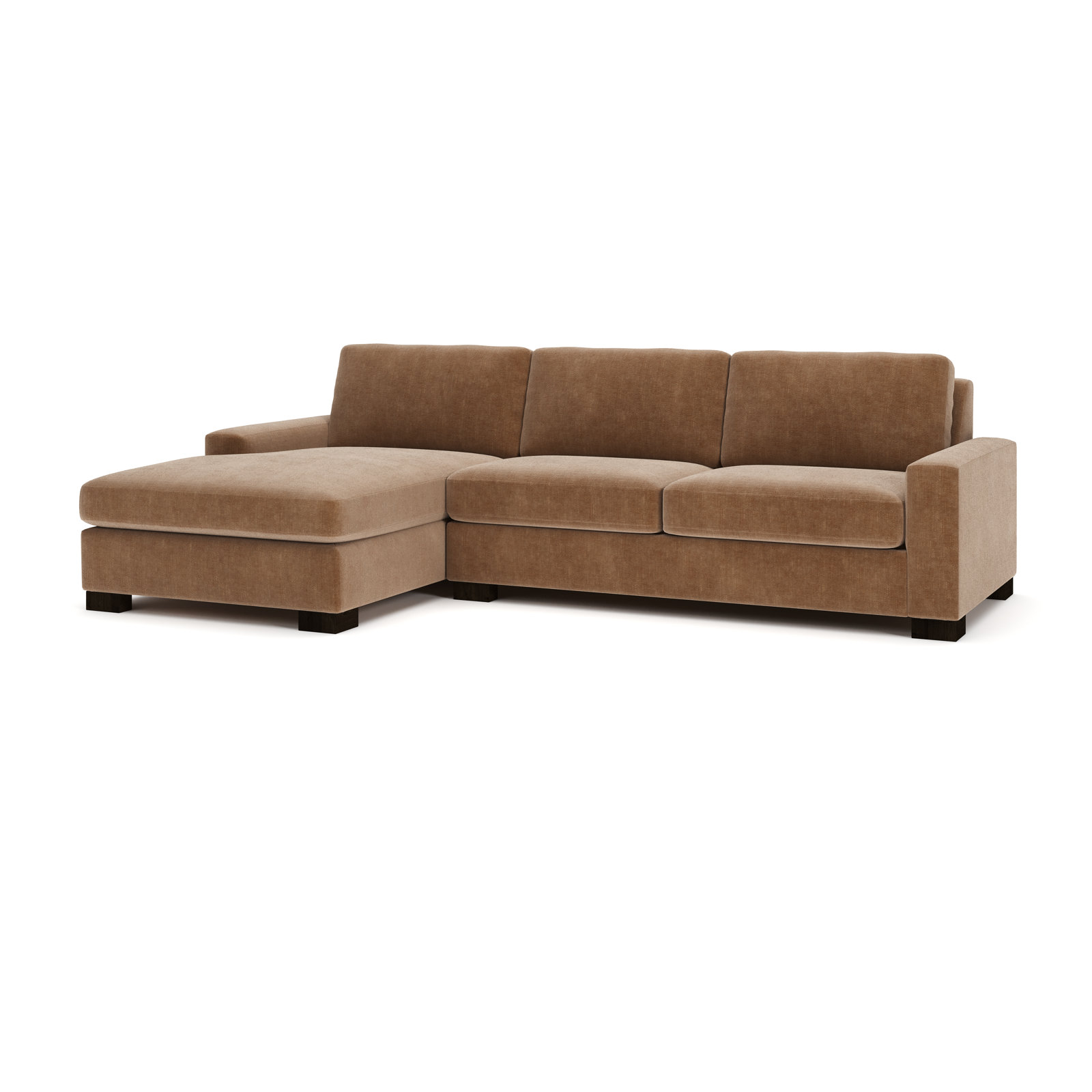 Jonie 115" 2-Piece Upholstered Chaise Sectional, Left Hand Facing, Andrew Cognac Performance Chenille