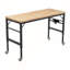 Établi réglable de 60 po pour le garage, poste de travail robuste en bois d'hévéa avec prises de courant et roues, table de travail en bois franc d'une capacité de charge de 2 000 lb pour atelier, garage, bureau, maison, commercial