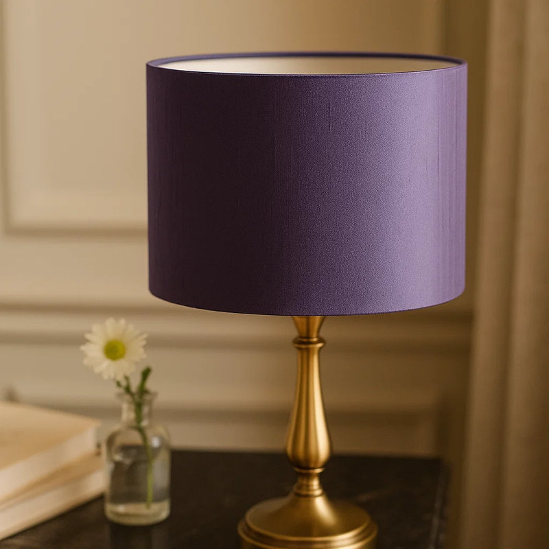 Polyester Drum Lamp Shade ( Screw On ), Grape, 16cm H x 20cm W x 20cm D