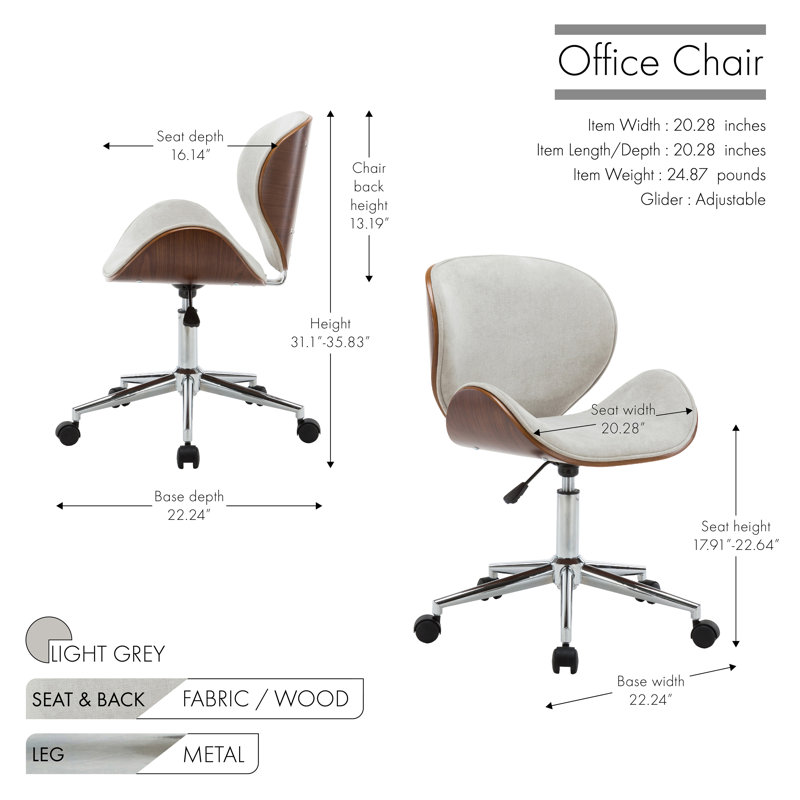 Severus Office Chair, Light Grey