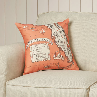  Florida Map Throw Pillow