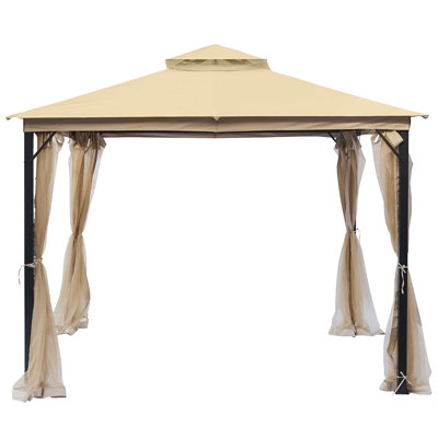 Garden Winds Beige Fabric Replacement Canopy for Gazebo