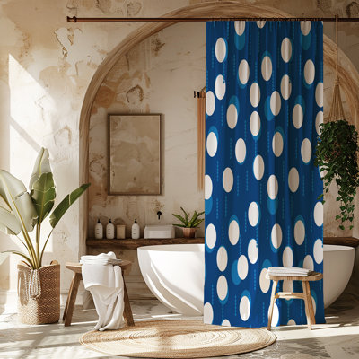 Blue Mod Dots Shower Curtain
