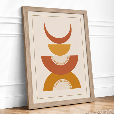 Stacked Geometry Mid-Century - Framed Print