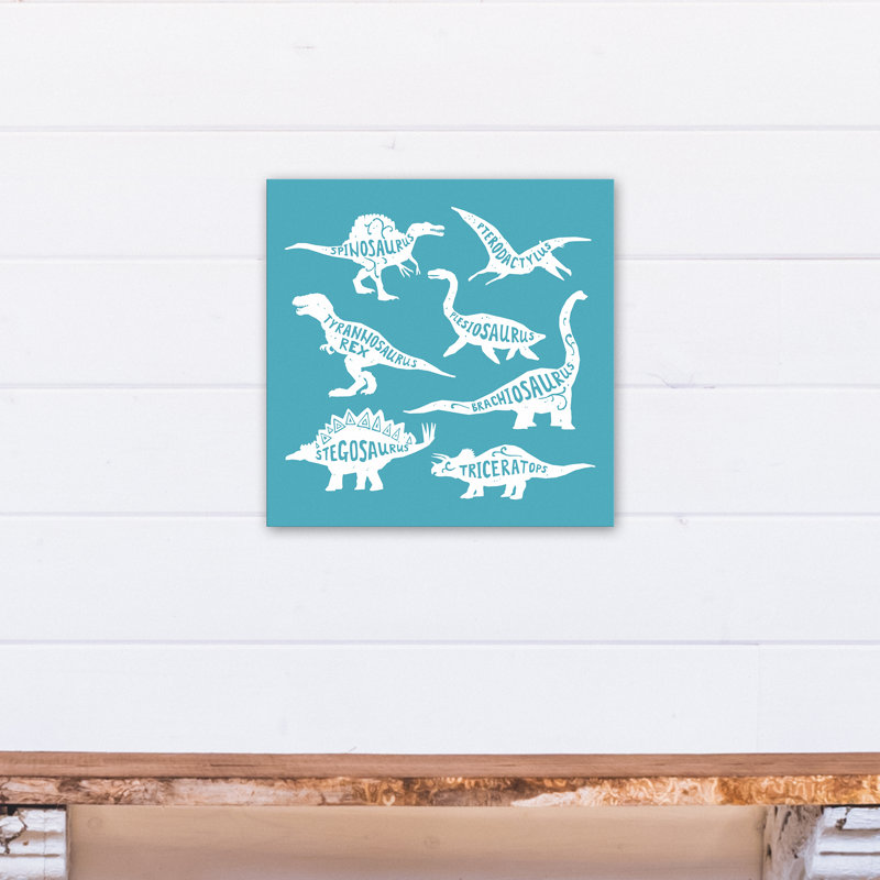 Art sur toile dino names Amapola, H 16 po x l 16 po x P 1,25 po, Bleu / blanc