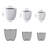 3-Piece Round Concrete Indoor/Outdoor Pot Planter Set-1022063660-1048270918