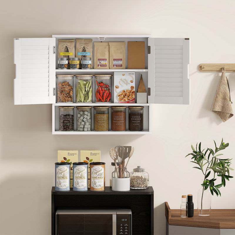 Wall, Drill / Screw Bathroom Cabinet, White
