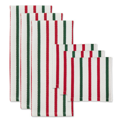 Cotton Stripe Jacquard Kitchen Towel Linen Set