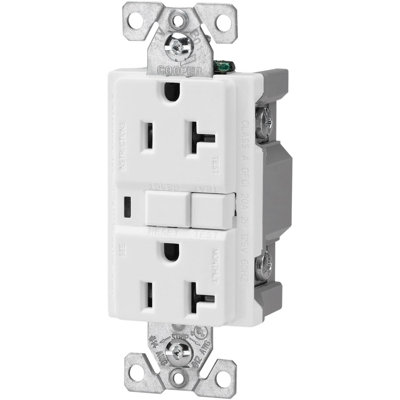 Cooper Wiring VGF20A 20-Amp  2-Pole  3-Wire  125-Volt  Duplex GFCI Receptacle - White