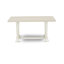 L'ensemble de table de salle à manger 5 pièces comprend une table de salle à manger rectangulaire en lin blanc avec pieds en V et 4 chaises rembourrées en tissu bleu bébé, lin brossé blanc-741309648-741309660-693616070