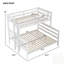 Lit superposé simple au-dessus de grand lit en bois robuste avec échelle, parfait pour économiser de l'espace et un usage familial