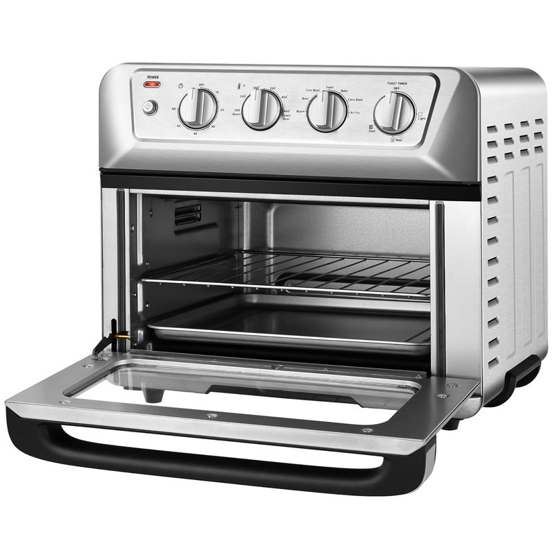 Silver 21.5QT 1800W Air Fryer Toaster Oven with Recipe Book