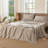 MooMee Flat Sheet 100% Washed Cotton Linen Like Textured Breathable Lightweight-107894584-107894587