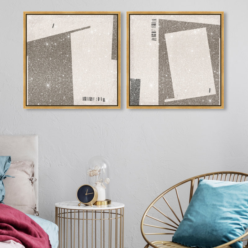Structural Set Set by Oliver Gal, 21"H x 21"W, Gold Floater Frame