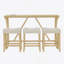 Ensemble de table et de chaises 4 pièces, table de salle à manger étroite avec prise de courant, 3 tabourets rembourrés-545188713-545188712