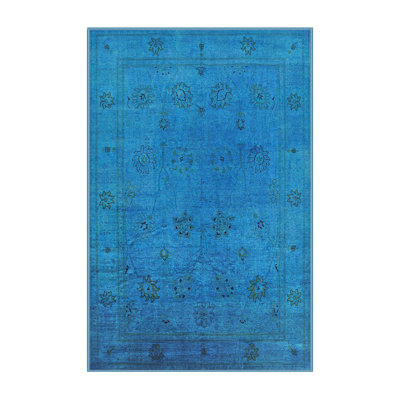 Tapis floral bleu