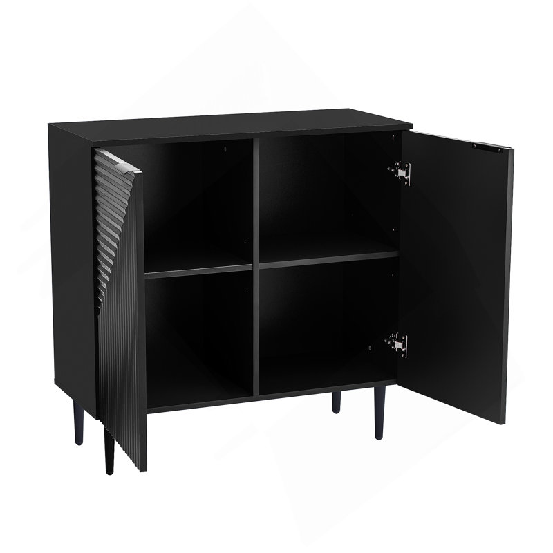 Armoire de rangement 2 portes Riehl, Noir, noir, noir, noir