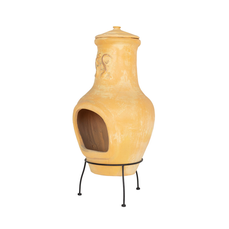 Rasberry Round Clay Smokeless Chimnea