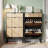 Shoe Storage Cabinet with 2 Flip Drawers, Farmhouse Fluted Shoe Organizer with Metal Legs-630407470
