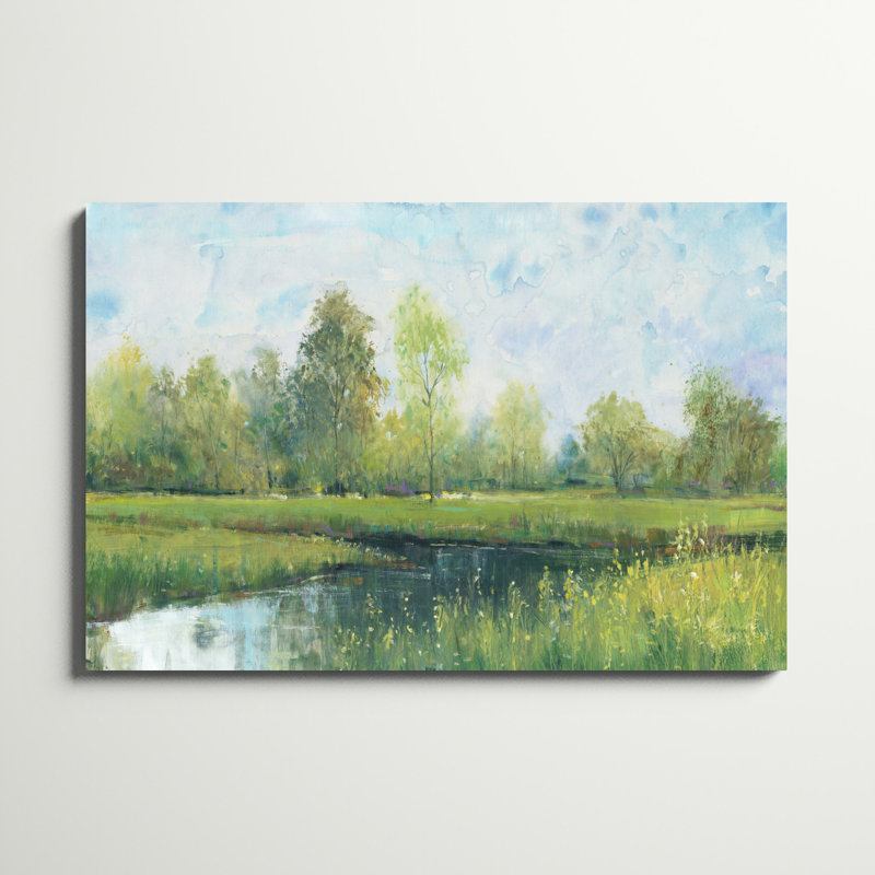 «Tranquil Park I», peinture sur toile, H 32 po x l 48 po