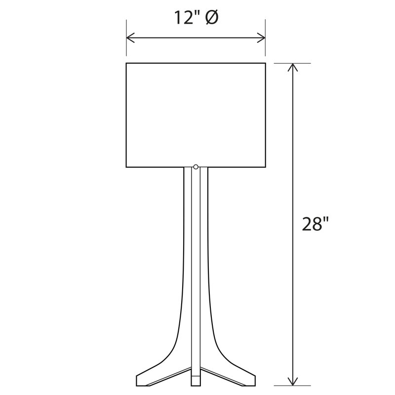 Lampe de table 28 po Nauta, Noyer teint foncé, Lin blanc, Aluminium brossé