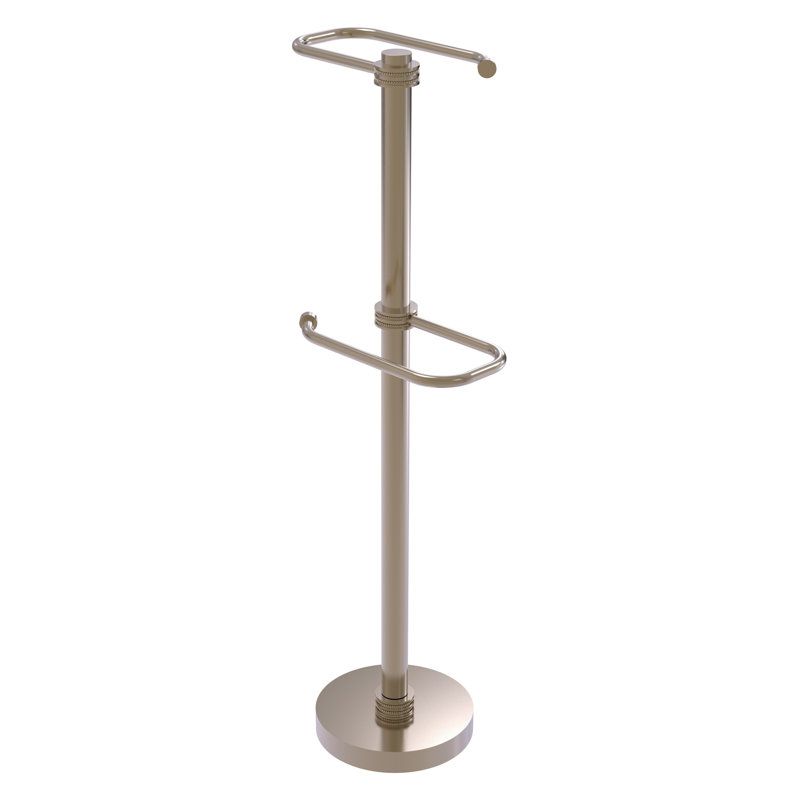 Porte-papier hygiénique sur pied 2 rouleaux, Étain antique
