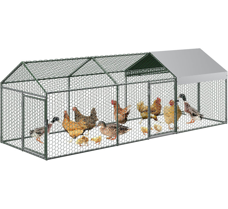 Poulailler pour cour avec couvercle imperméable et anti-UV de L 120 po x l 40 po x H 40 po
