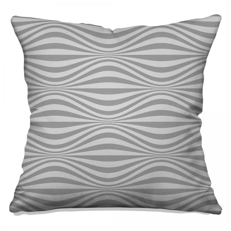 Gray Wavy Stripes Double Sided Throw Pillows, 20 x 20 inches