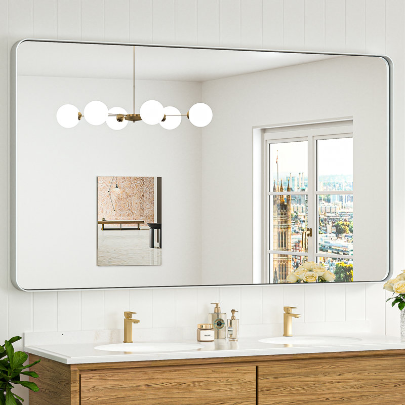 Miroir de salle de bain plombier en aluminium incassable et résistant à la rouille , Argent argent, 36 po x 72 po