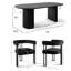 Ensemble de table de salle à manger pour 6 personnes avec table ovale et 6 chaises rembourrées en velours-100882826-100882827
