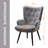 25.5'' Wide Modern Wingback Chair Velvet Upholstered Tufted Armchair with Metal Legs-1986239116